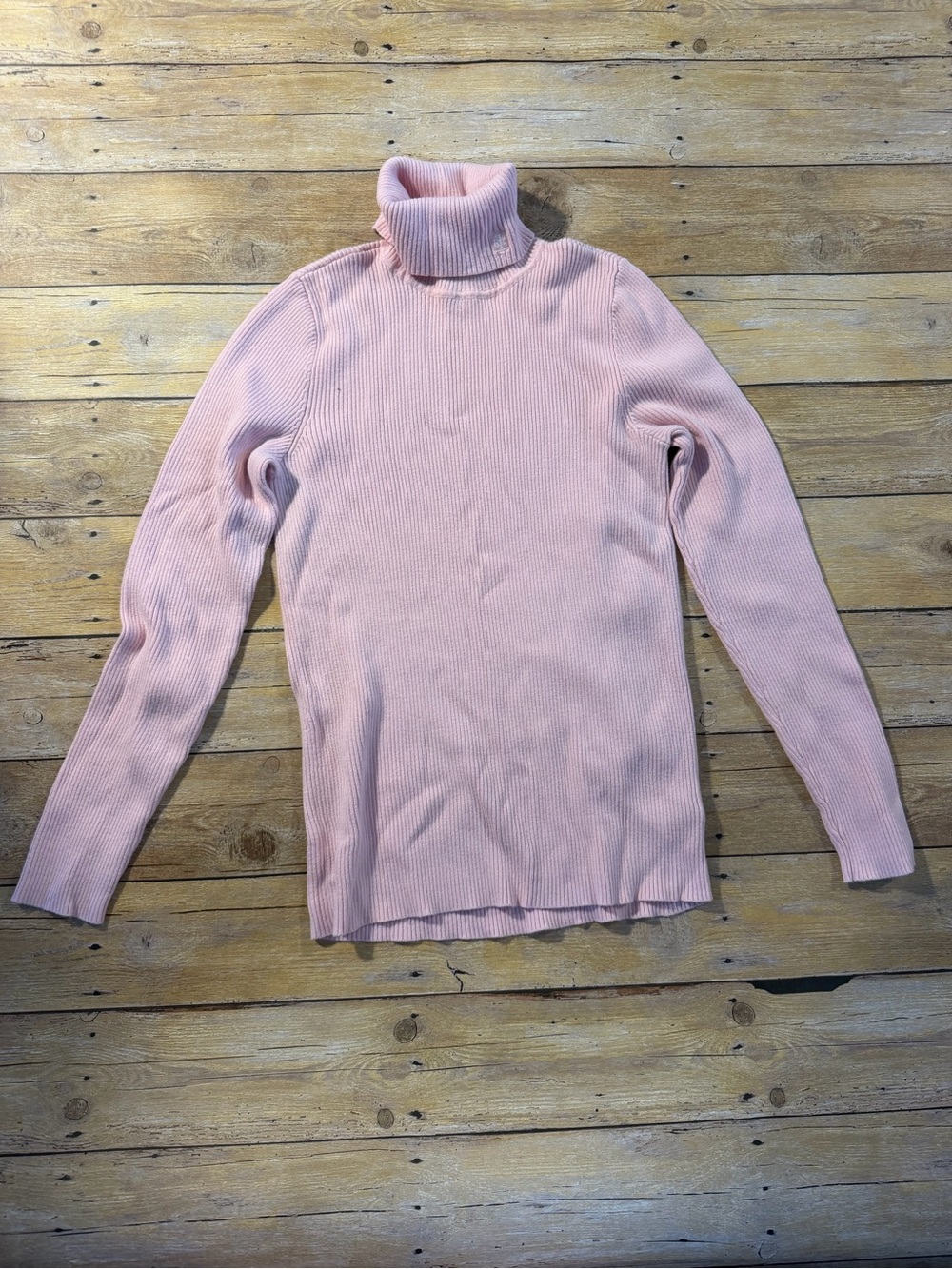 Ralph Lauren Light Pink Ribbed Turtleneck Sweater